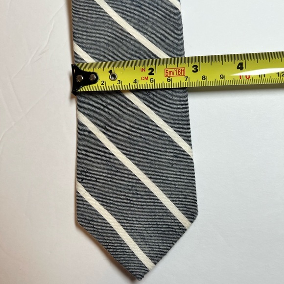 J. Crew Linen Cotton Nautical Stripe Men’s Tie Navy & White O/S Professional - Picture 7 of 7